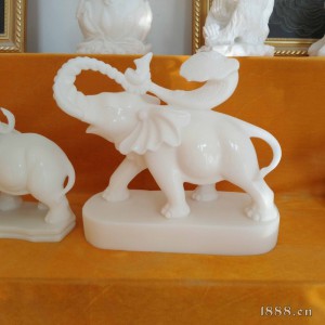 石雕工藝品-漢白玉小象